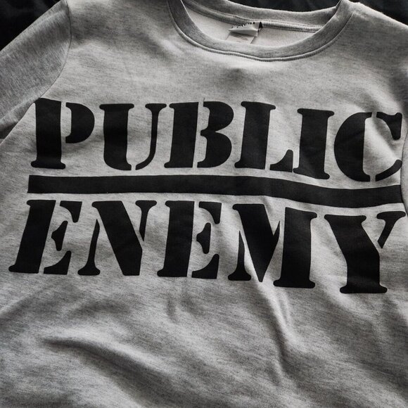 Public Enemy Crewneck Sweater Flava Flav Mens Size M Fleece - Picture 2 of 8